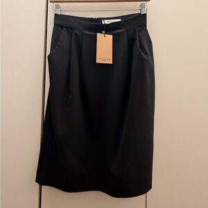 MM Lafluer Black Washable Wool Twill Skirt